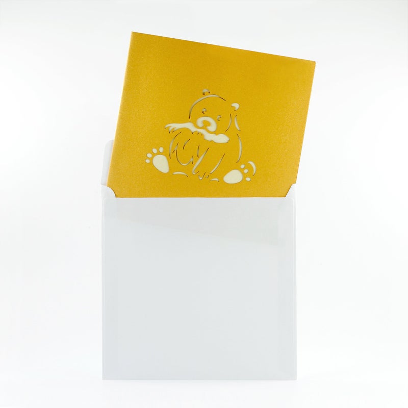 CUTE POPUP - Father's Day Card, Bear Catching Salmon Pop Up Card, Happy Birthday Popup Card, Greeting Cards, Perfect Handmade Present for Family and Friends or Fishing Lovers on Any Occasion - Image 5